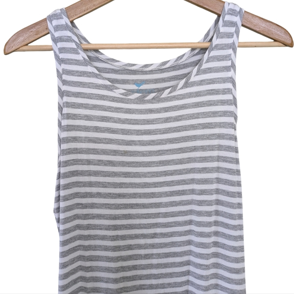 Nordstrom stem gray and white striped sleeveless tank dress
